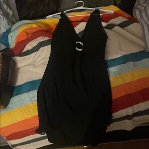 Elegant Black Dress with Rhinestone Detail